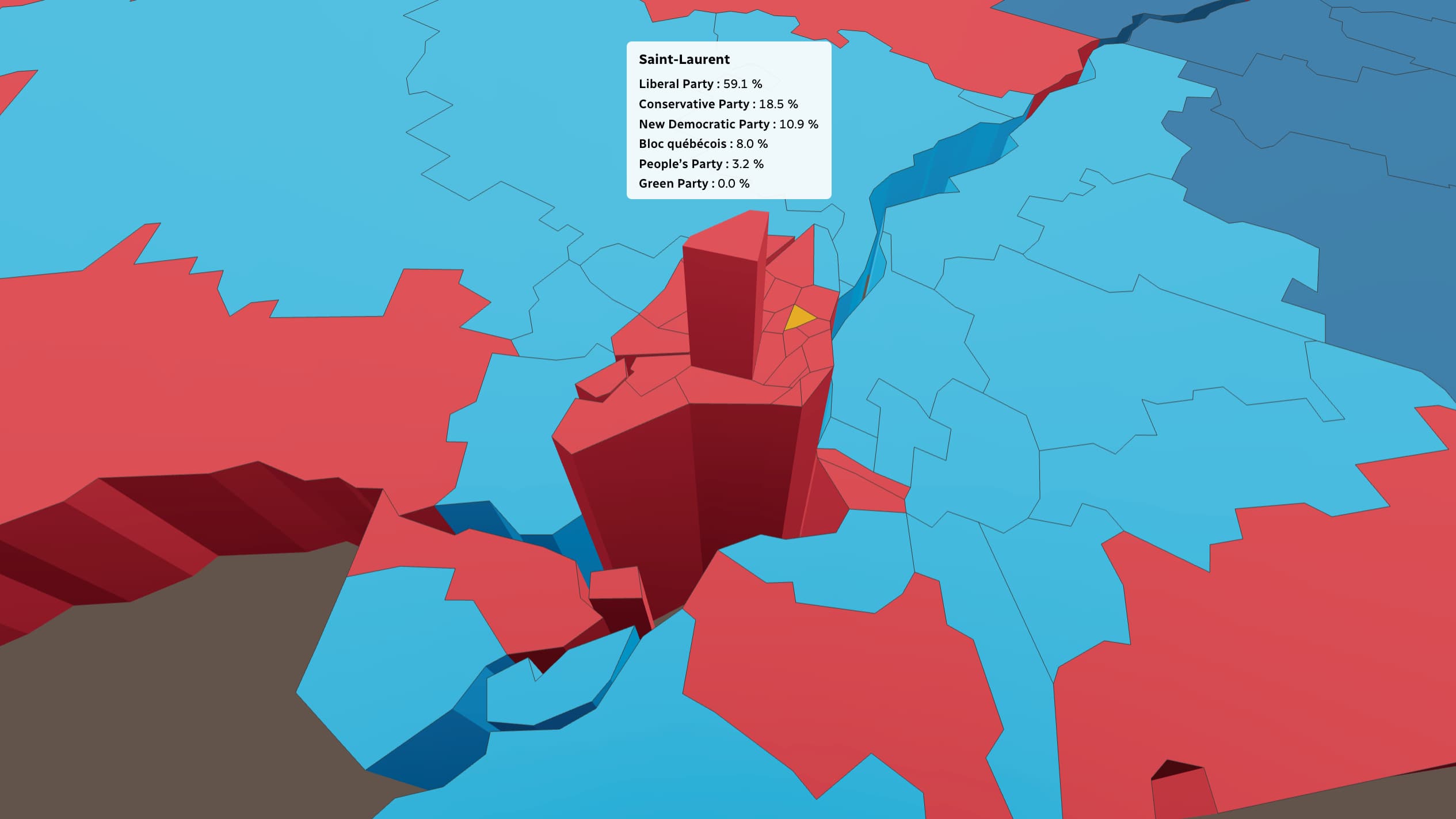 An electoral map in 3D.