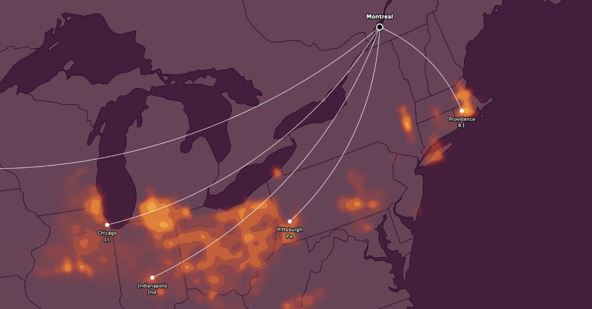 A map showing spatial analogues.